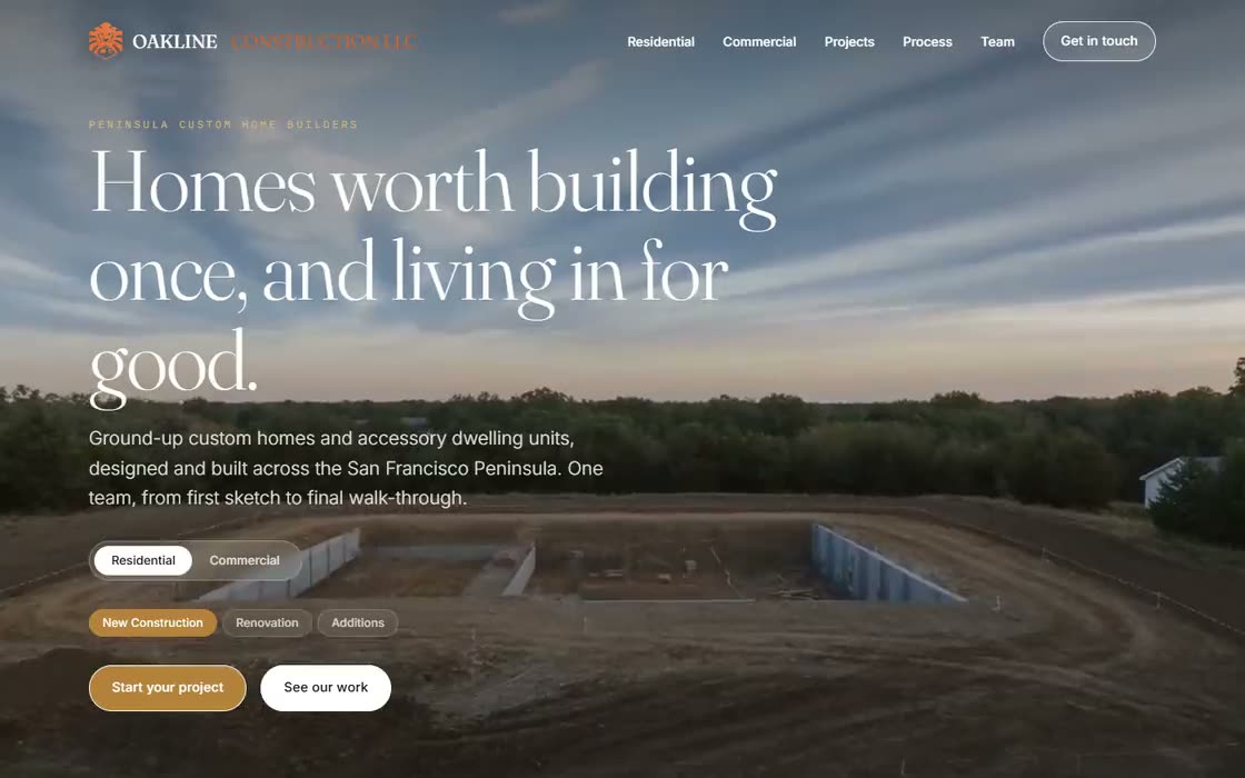 A Trade Studio website built for a custom home builder.